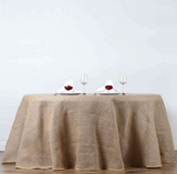 60" Round Natural Burlap Tablecloth Table Cover Wedding Party Catering"