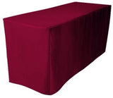 4' Ft Fitted Polyester Tablecloth Open Back Tablecover Trade Show Booth 18 Color"