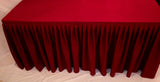 5' Fitted Polyester Double Pleated Table Skirting Cover W/top Topper 21 Colors"