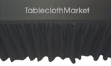 4' Fitted Polyester Single Pleated Table Skirting Cover W/top Topper 24 Colors"