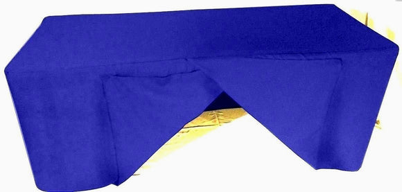 6' Ft. Fitted Slit Open Back Polyester Tablecloth Shows Table Cover Royal Blue