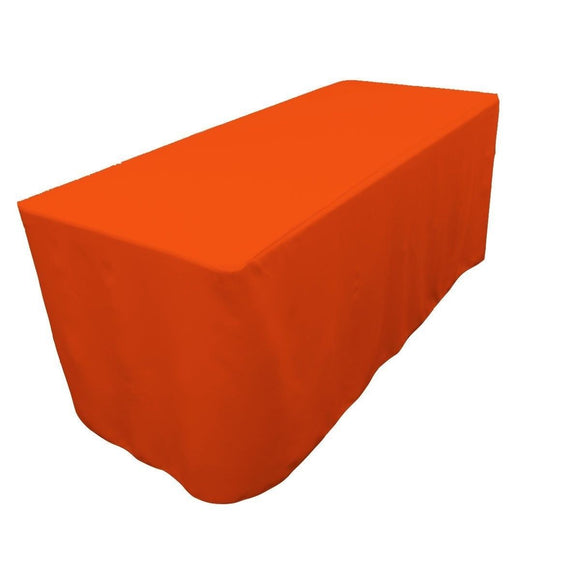 4' Ft. Fitted Polyester Tablecloth Trade Show Booth Party Dj Table Cover Orange