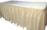 17' Ft. Polyester Pleated Table Set Skirt Skirting Trade Show 24 Colors Catering"