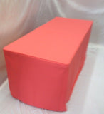5' Ft. Fitted Polyester Tablecloth Trade Show Dj Table Cover Coral"