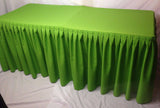 5' Fitted Polyester Double Pleated Table Skirting Cover W/top Topper 21 Colors"