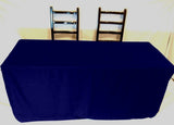6' Ft Fitted Polyester Tablecloth Slit Back Tablecover Trade Show Booth 18 Color"