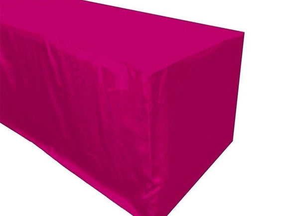 6' Ft. Fitted Polyester Tablecloth Wedding Banquet Event Table Cover - Hot Pink