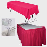 Polyester Pleated Table Set Skirt With Clips 17' Ft  + Clip + Topper Media Day"
