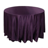 10 Pack 120" Inch Round Satin Tablecloth 21 Colors Table Cover Wedding Banquet"