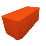 6' Ft. Fitted Polyester Tablecloth Wedding Banquet Event Table Cover - Orange"