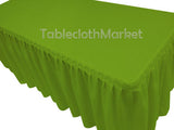 5' Fitted Polyester SINGLE Pleated Table Skirting Cover w/Top Topper 24 COLORS"