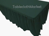 8' Fitted Polyester Single Pleated Table Skirting Cover W/top Topper 24 Colors"