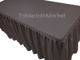 4' Fitted Polyester Single Pleated Table Skirting Cover W/top Topper 24 Colors"