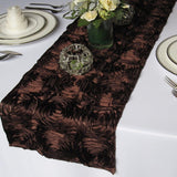 Rosette Satin Table Runner Ribbon 3D Rose Spiral Wedding Party Table decoration"