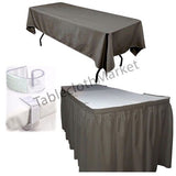 Polyester Pleated Table Set Skirt With Clips 17' Ft  + Clip + Topper Media Day"