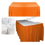 Polyester Pleated Table Set Skirt With Clips 17' Ft  + Clip + Topper Media Day"