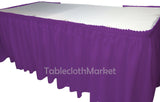17' Ft. Polyester Pleated Table Set Skirt Skirting Trade Show 24 Colors Catering"