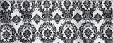 10 Yards Black White Flocking Damask Taffeta Velvet  Fabric 58" Flocked Decor"