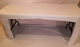 5' Fitted Polyester Tablecloth Open Back Trade Show Booth Dj Table Cover White"