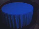 60" Round Pleated Table Cover Skirt Polyester W/ Top Topper Tablecloth 18 Color"