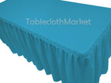 5' Fitted Polyester SINGLE Pleated Table Skirting Cover w/Top Topper 24 COLORS"