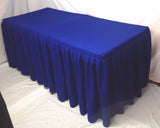4' Fitted Polyester Double Pleated Table Skirting Cover W/top Topper 21 Colors"