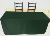 4' Ft Fitted Polyester Tablecloth Slit Back Tablecover Trade Show Booth 18 Color"