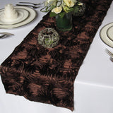 Rosette Satin Table Runner Ribbon 3D Rose Spiral Wedding Party Table decoration"