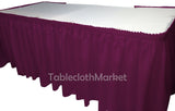 17' Ft. Polyester Pleated Table Set Skirt Skirting Trade Show 24 Colors Catering"