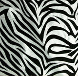 60" White Black Flocking Zebra Taffeta Fabric 3 Ft Flocked Animal Print Fabric"