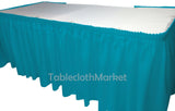 17' Ft. Polyester Pleated Table Set Skirt Skirting Trade Show 24 Colors Catering"