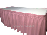 17' Ft. Polyester Pleated Table Set Skirt Skirting Trade Show 24 Colors Catering"