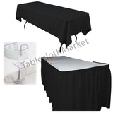 Polyester Pleated Table Set Skirt With Clips 17' Ft  + Clip + Topper Media Day"