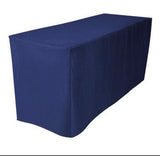 5' Ft Fitted Polyester Tablecloth Open Back Tablecover Trade Show Booth 18 Color"
