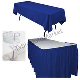 Polyester Pleated Table Set Skirt With Clips 17' Ft  + Clip + Topper Media Day"