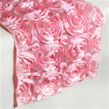 Rosette Satin Table Runner Ribbon 3D Rose Spiral Wedding Party Table decoration"