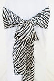 50 Pack Black White Zebra Flocking Taffeta Chair Sashes Bows Wedding Flocked"