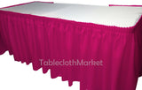 17' Ft. Polyester Pleated Table Set Skirt Skirting Trade Show 24 Colors Catering"