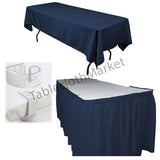 Polyester Pleated Table Set Skirt With Clips 17' Ft  + Clip + Topper Media Day"