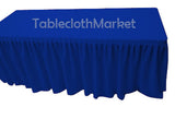 6' Fitted Table Skirting Cover W/top Topper Single Pleated Trade Show Royal Blue"