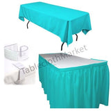 Polyester Pleated Table Set Skirt With Clips 17' Ft  + Clip + Topper Media Day"