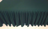 5' ft. Fitted Polyester Double Pleated Table Skirting Cover w/Top Topper Green"