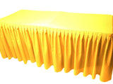 8' Fitted Polyester Double Pleated Table Skirting Cover W/top Topper 21 Colors"