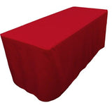 4' Ft Fitted Polyester Tablecloth Open Back Tablecover Trade Show Booth 18 Color"