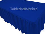 4' Fitted Polyester Single Pleated Table Skirting Cover W/top Topper 24 Colors"