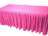 5' Fitted Polyester Double Pleated Table Skirting Cover W/top Topper 21 Colors"