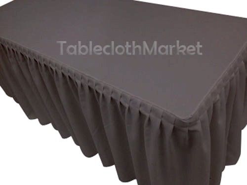 5' Fitted Polyester SINGLE Pleated Table Skirting Cover w/Top Topper 24 COLORS