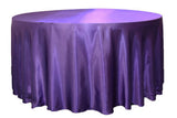 12 Pack 132" Inch Round Satin Tablecloth 21 Colors Table Cover Wedding Banquet"