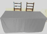 6' Ft Fitted Polyester Tablecloth Slit Back Tablecover Trade Show Booth 18 Color"