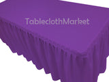 5' Fitted Polyester SINGLE Pleated Table Skirting Cover w/Top Topper 24 COLORS"